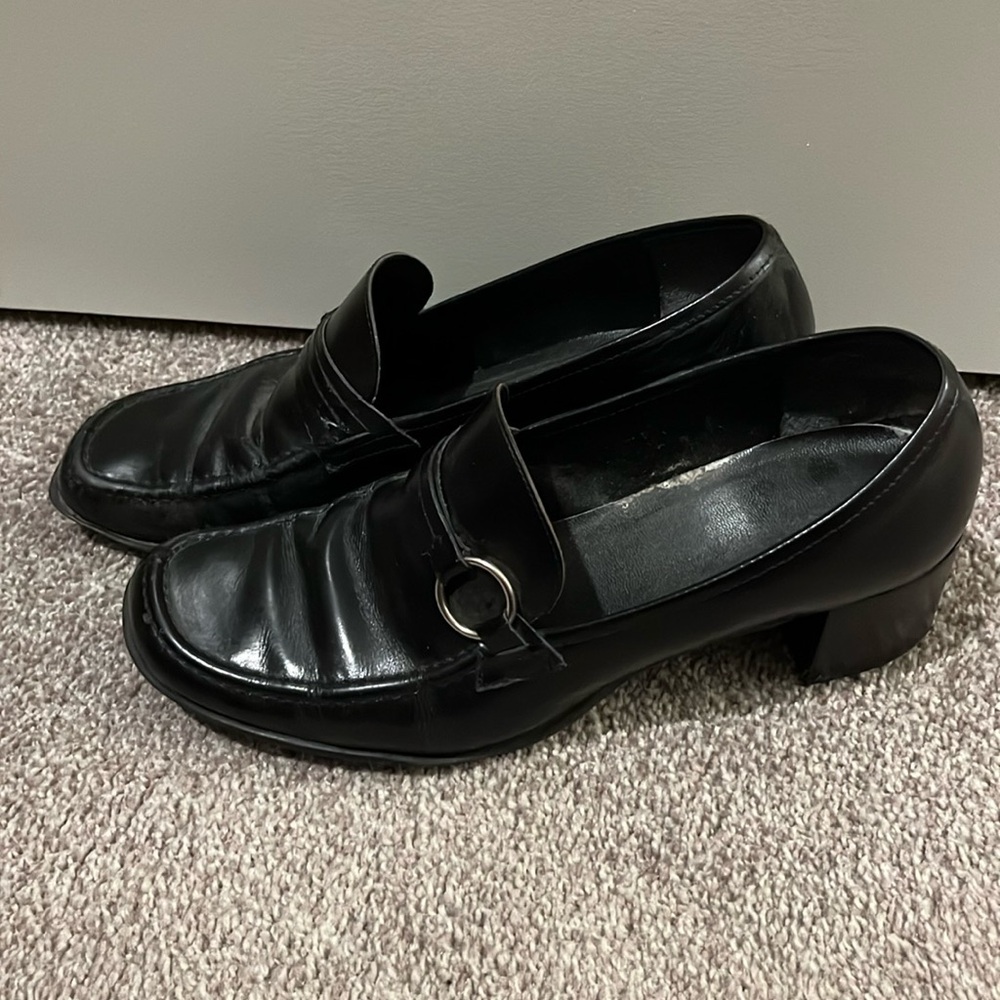 Coach Black Leather Slip-Ons